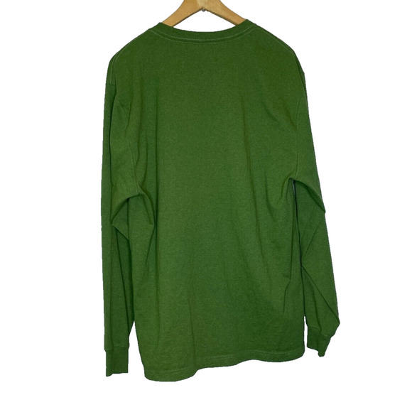 Men's Medium Carhartt Loose Fit Green Cotton Blend Crewneck Logo T-Shirto - Picture 5 of 5